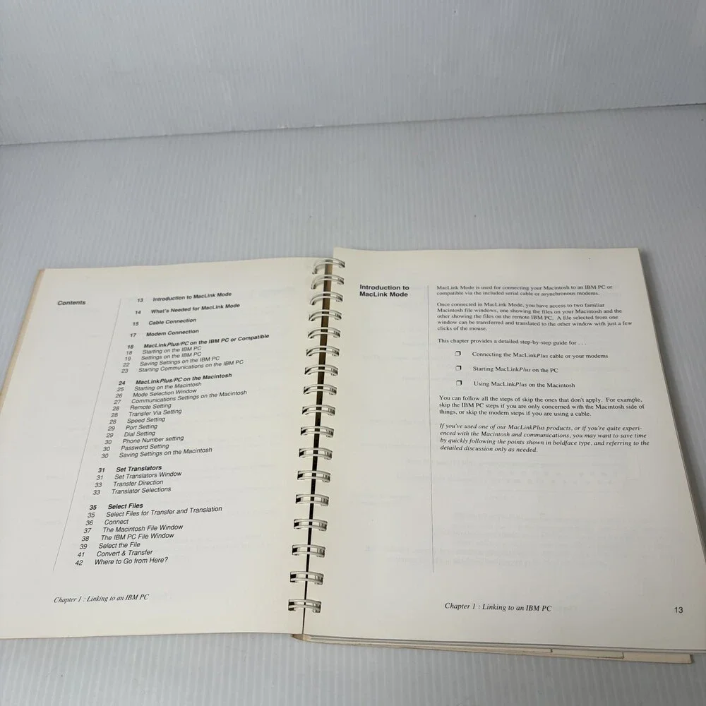 DataViz MacLink Plus PC DOS Software & Manual IBM PC XT AT PS2